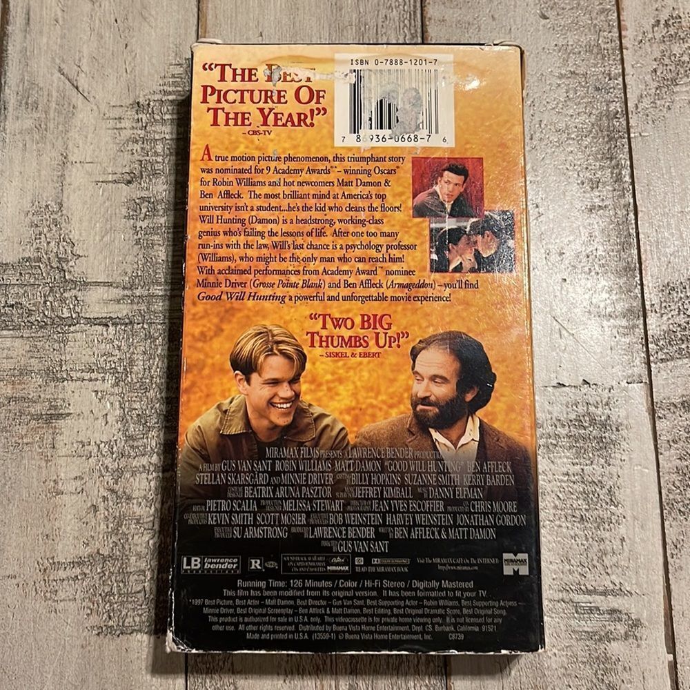 1998 VHS “Goodwill Hunting” - Picture 2 of 4